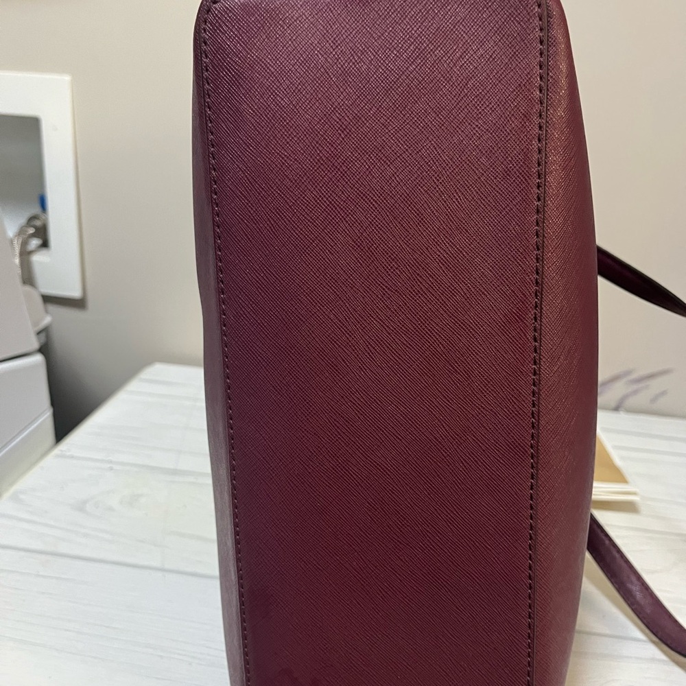 Michael Kors Plum Tote with Gold Accents - Picture 7 of 9